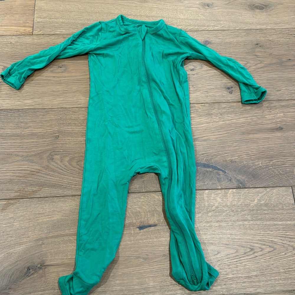 Kyte baby- long sleeve footless romper zipper - green 2T